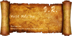 Volf Réka névjegykártya
